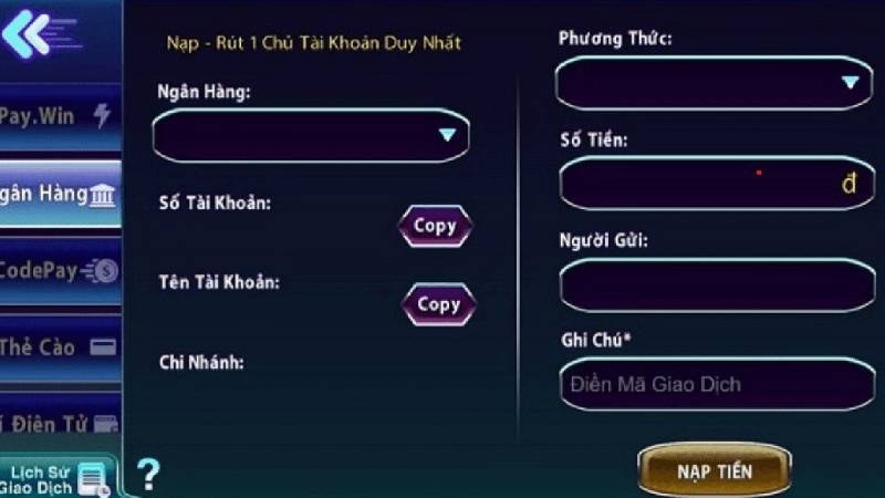 Hướng dẫn nạp tiền win79